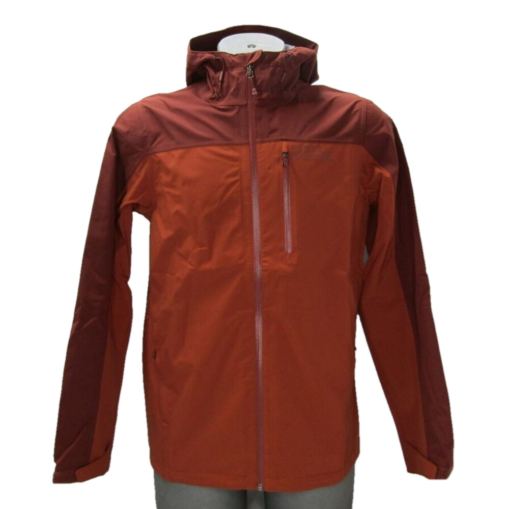 NEW EDDIE BAUER Men Stretch Jacket Deep Mahogany Orange Size M RipPac Hooded